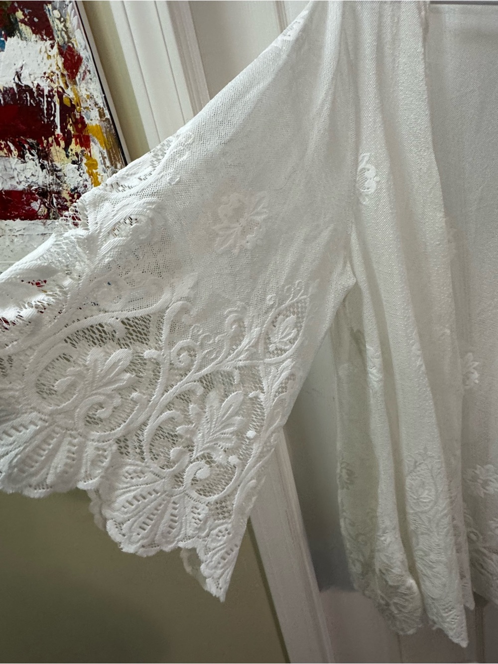FRANCESCA'S white lace cover up 3X - Picture 4 of 6